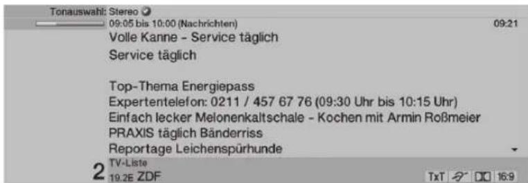TECHNISAT HDTV 46 - Displaying time and programme information/further programme information - 2