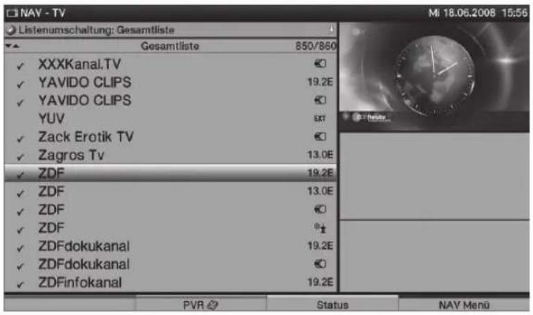 TECHNISAT HDTV 46 - Wybieranie listy - 1