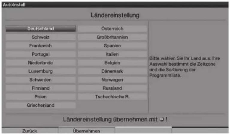 TECHNISAT HDTV 46 - Az ország beállítása - 1