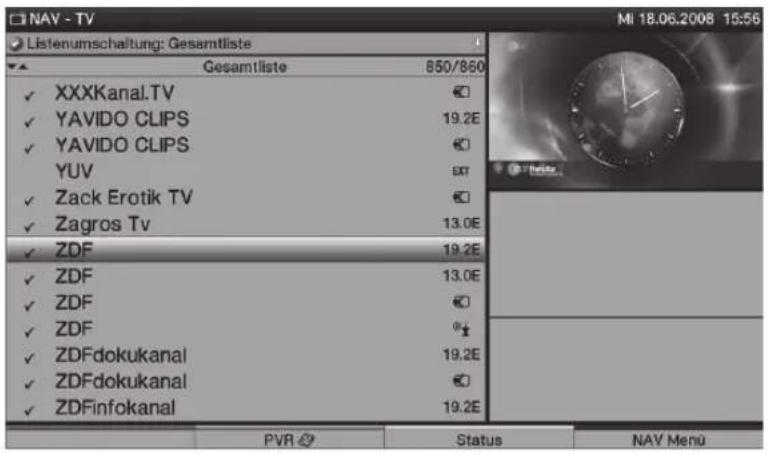 TECHNISAT HDTV 46 - Välj lista - 1