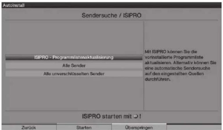 TECHNISAT HDTV 46 - Station search run / ISIPRO (vain DVB-S:ssa ASTRA 19.2° East) - 1