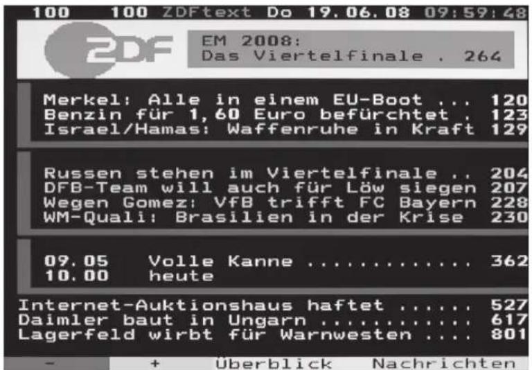 TECHNISAT HDTV 46 - Turning the video text on/off - 1