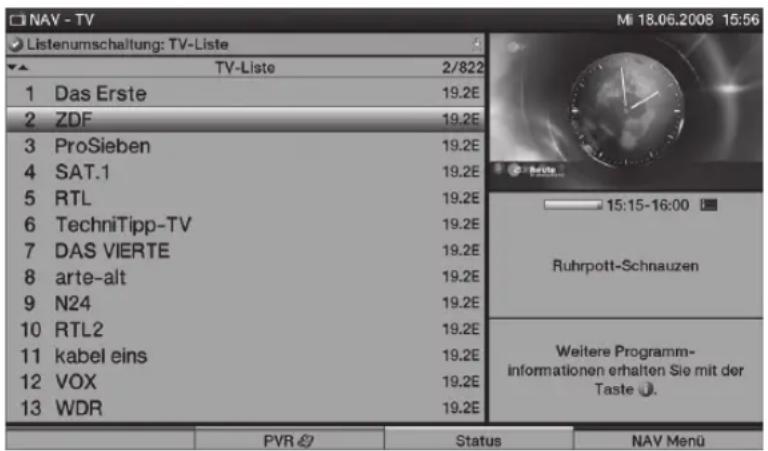 TECHNISAT HDTV 46 - A l'aide de la liste des chaînes - 1