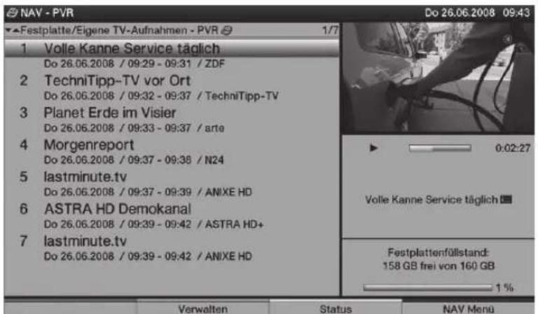 TECHNISAT HDTV 46 - Přehrávání záznamu - 1