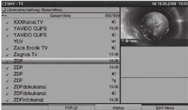 TECHNISAT HDTV 46 - Выбор списка - 1