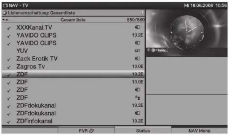 TECHNISAT HDTV 46 - Lista kiválasztása - 1
