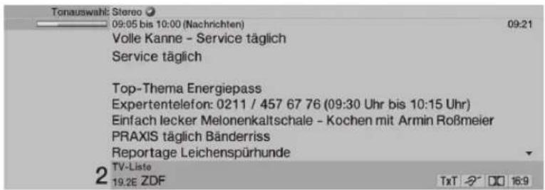 TECHNISAT HDTV 46 - Idő és programinformáció/további programinformáció kijelzése - 2
