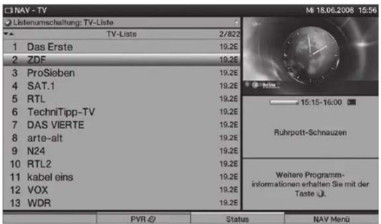 TECHNISAT HDTV 46 - Med hjälp av programlistan - 1