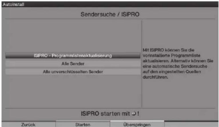 TECHNISAT HDTV 46 - Esecuzione ricerca stazione / ISIPRO (solo per DVB-S via ASTRA 19.2° Est) - 1