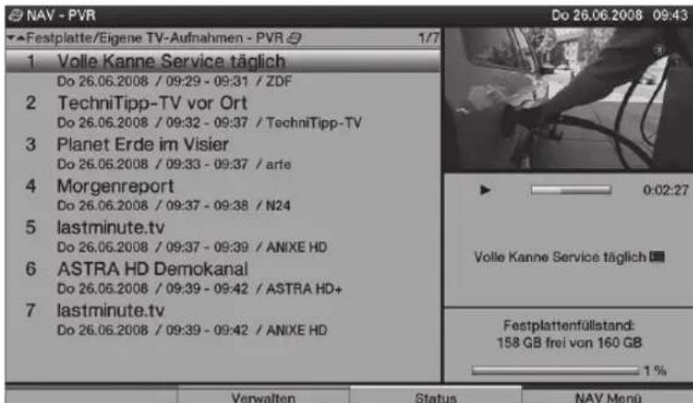 TECHNISAT HDTV 46 - Lecture des enregistrements du disque dur - 1