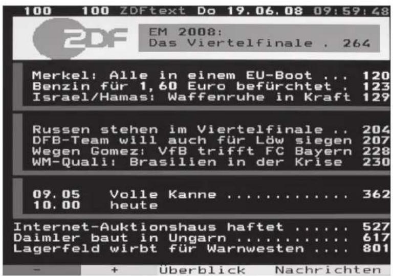 TECHNISAT HDTV 46 - A teletext be- és kikapcsolása - 1