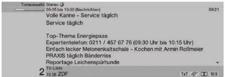 TECHNISAT HDTV 46 - Wyświetlanie informacji o czasie i programie/dodatkowe informacje o programie - 2
