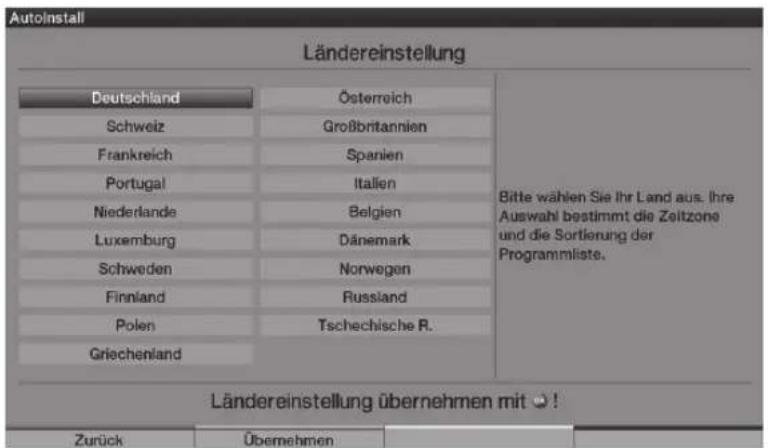 TECHNISAT HDTV 46 - Impostazione del paese - 1
