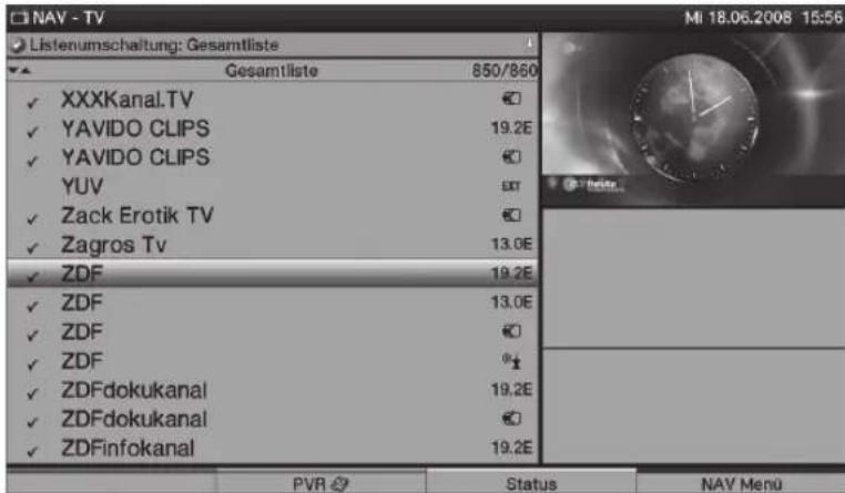 TECHNISAT HDTV 32 Plus - Välj lista - 1