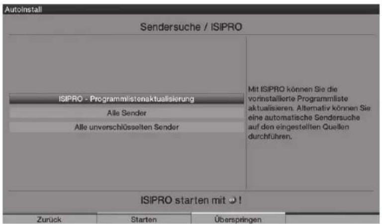 TECHNISAT HDTV 32 Plus - A Station search run (Alomáskeresés) ISIPRO (funkcio csak az ASTRA muhold keleti hosszúsag 19,2°-án érhetó el) - 1