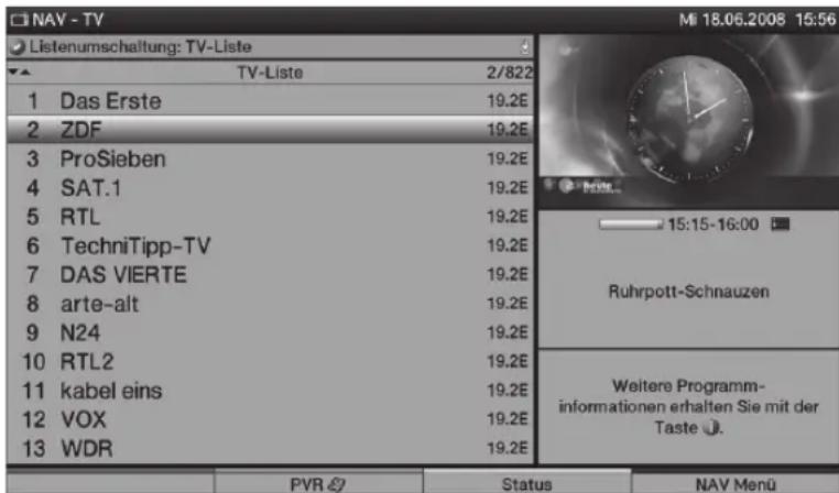 TECHNISAT HDTV 32 Plus - Ved a bruke programlisten - 1