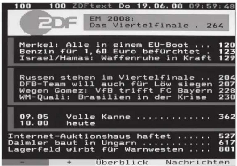 TECHNISAT HDTV 32 Plus - Zapnuti/vypnuti videotextu - 1