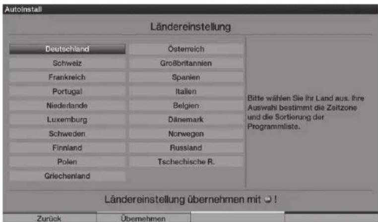 TECHNISAT HDTV 32 Plus - Paramétrage du pays - 1