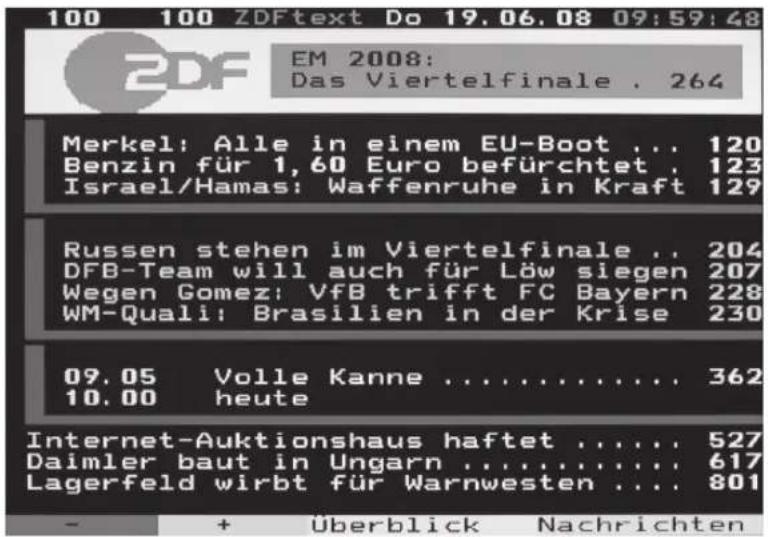 TECHNISAT HDTV 32 Plus - Turning the video text on/off - 1