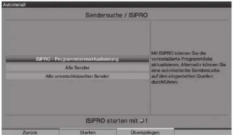TECHNISAT HDTV 32 Plus - Esecuzione ricerca stazione / ISIPRO [solo per DVB-S via ASTRA 19.2° Est] - 1