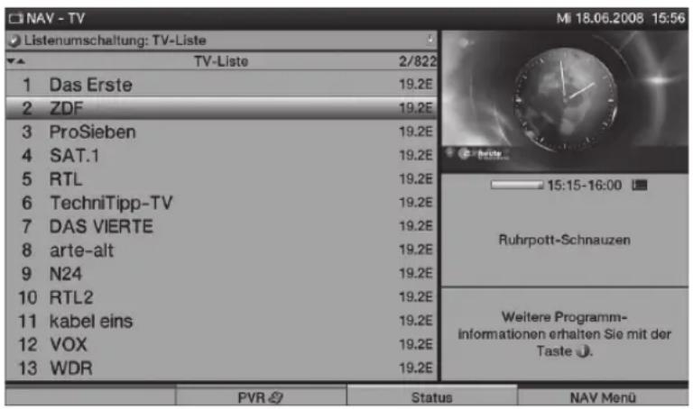 TECHNISAT HDTV 32 Plus - Mediente la lista de programas - 1