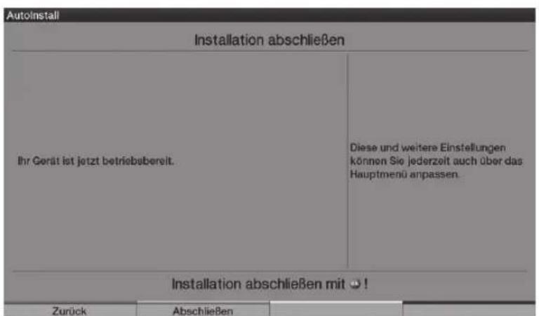 TECHNISAT HDTV 32 Plus - Konczenia pracy asystenta instalacji - 1