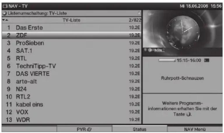 TECHNISAT HDTV 32 Plus - Med hjälp av programlistan - 1