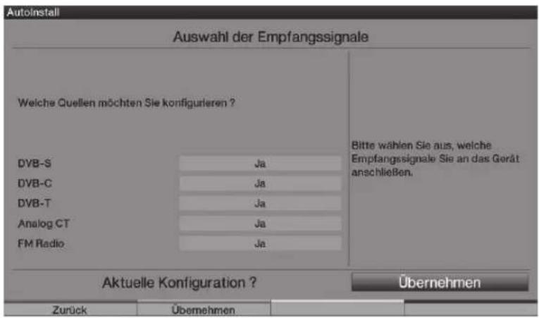 TECHNISAT HDTV 32 Plus - Selectie van de ontvangstsignalen - 1