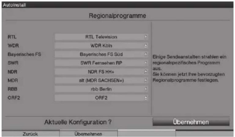 TECHNISAT HDTV 32 Plus - Regionalis programok - 1