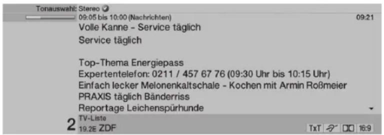 TECHNISAT HDTV 32 Plus - Tijd en programme informatie/overige programme informatie - 2