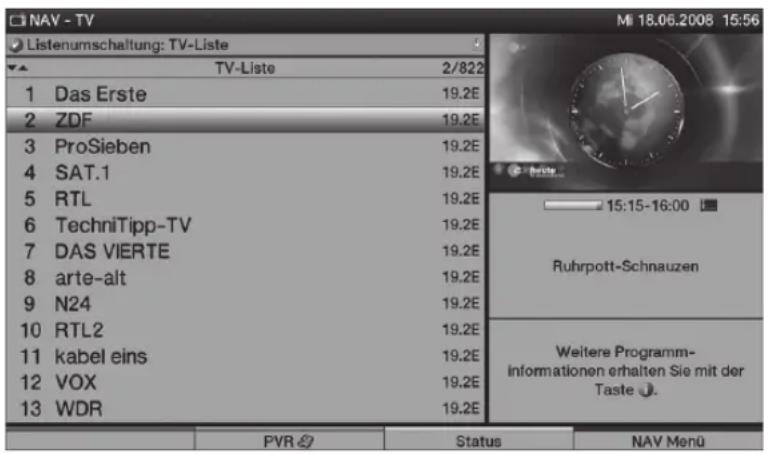 TECHNISAT HDTV 32 Plus - Tramite l'elenco di programmi - 1
