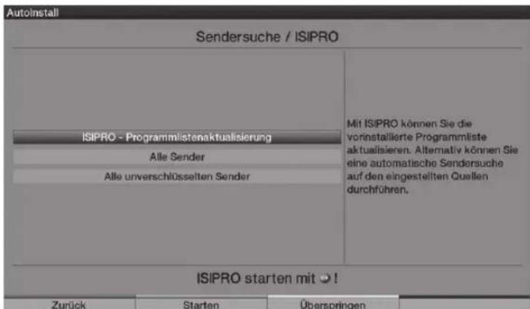 TECHNISAT HDTV 32 Plus - Station search run / ISIPRO (vain DVB-S:ssa ASTRA 19.2° East) - 1