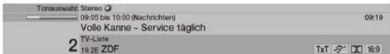 TECHNISAT HDTV 32 Plus - Visa tiden och programinformation/extra programinformation - 1