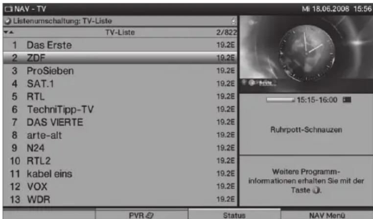 TECHNISAT HDTV 32 Plus - Ohjelmaluettelon avulla - 1