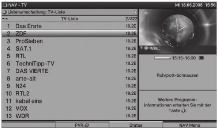 TECHNISAT HDTV 32 Plus - Ved hjælp af programlisten - 1