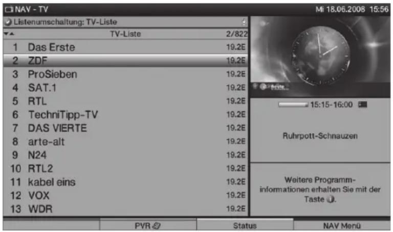 TECHNISAT HDTV 32 Plus - Pomociseznamu programu - 1