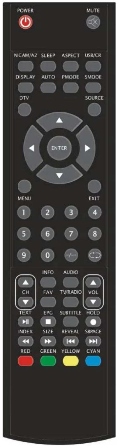Ricatech RLEDTV24 - Afstandsbediening - 2