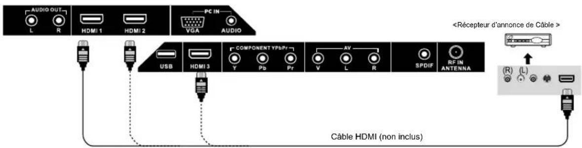 JENSEN 14 SERIES - Connexion des bornes supérieures du téléviseur câble/satellite - 2