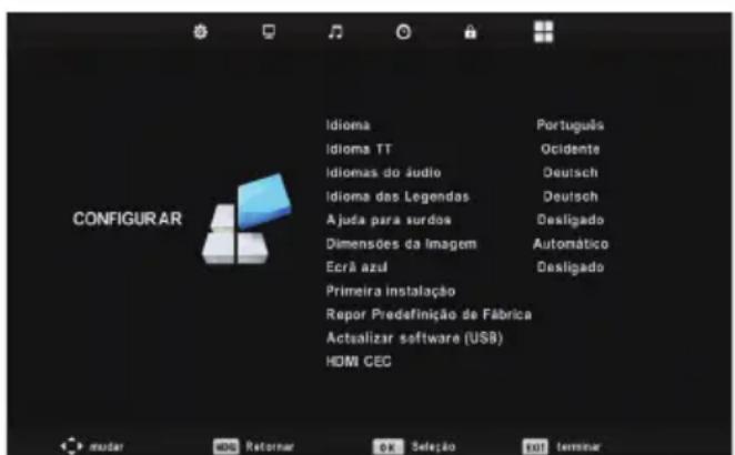 BLAUPUNKT B32C124TC - Menu de confi guração - 1