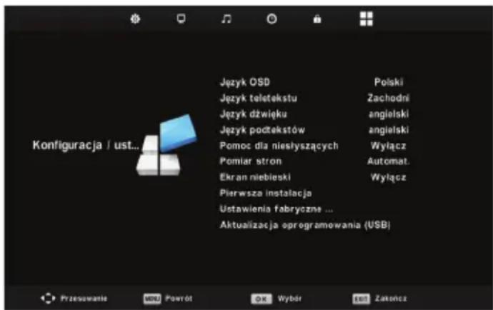 BLAUPUNKT B32C124TC - Menu komfi guracja - 1