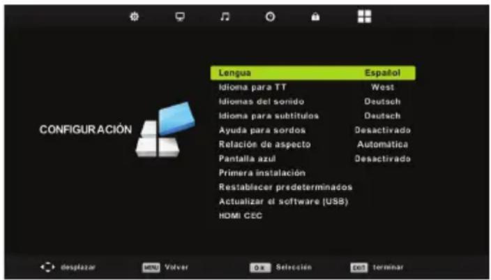 BLAUPUNKT BLA32C124I - Menu de config guración - 1