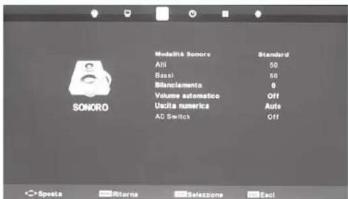 BLAUPUNKT B215A155TCFHDD - Menu suono - 1
