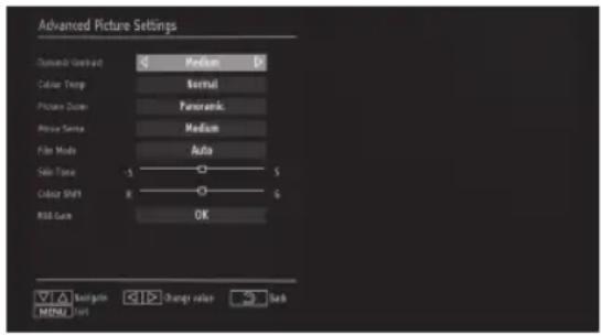 PEAQ PTV461100 - BEELD INSTELLINGEN - 2