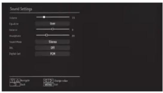 PEAQ PTV461100 - REGLAGES DU SON - 1
