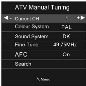 AKIRA LEDB13TU24F - Sintonizzazione manuale ATV - 1