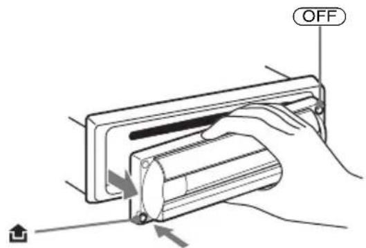 SONY CDXR3300MP - Drucken Sie undziehen Sie die Frontplatte auf sich zu und hersus. - 1