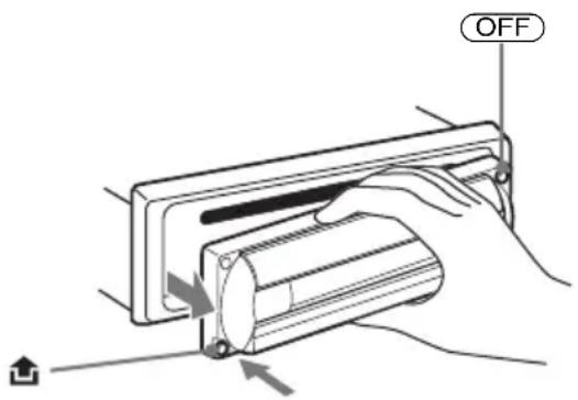SONY CDXR3300MP - Premere quindi estrarre il pannello anteriore. - 1