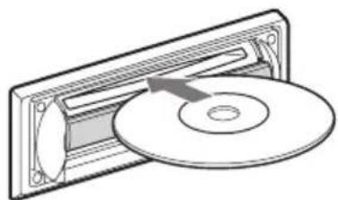SONY CDXR3300MP - Insérez le disque avec le côté imprimé vers le haut. - 1