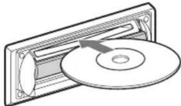 SONY CDXR3300MP - Inserire il disco con il lato dell'etichetta verso l'alto. - 1
