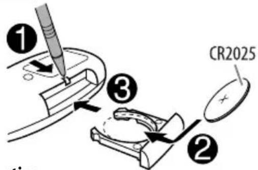 JVC KDBT12 - Mise en place de la pile-bouton au lithium (CR2025) - 1